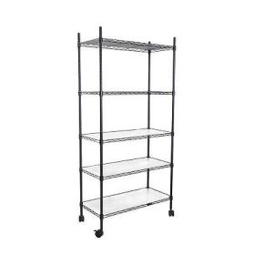 5 Tier Shelf Wire Shelving Unit, NSF Heavy Duty Metal Large Storage Shelves