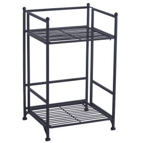 2-Tier Folding Metal Shelf YF