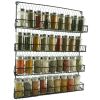 4 Tier Metal Spice Wall Mount Rack Organizer Pantry Cabinet Hanging Herbs Seasoning Jars Storage Closet Door Cupboard Mounted Holder Black