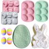 3D Easter Silicone Molds 6 PCS in Large Size and Medium Size, In Shapes of Easter Egg, Bunny, Chicken, Carrot, Easter Chocolate Molds Candy Molds for