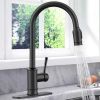 Kitchen Faucet- 3 Modes Pull Down Sprayer Kitchen Tap Faucet Head; Single Handle&Deck Plate for 1or3 Holes; 360Â¬âˆž Rotation; Stainless Steel No Lead fo