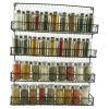 4 Tier Metal Spice Wall Mount Rack Organizer Pantry Cabinet Hanging Herbs Seasoning Jars Storage Closet Door Cupboard Mounted Holder Black