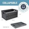 Collapsible Storage Bins, 12 Gal Stone Grey, 3 Pack