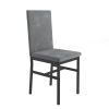 5-piece dining table set 5-piece set with faux marble tabletop and 4 durable gray velvet chairs, perfect for kitchen, breakfast area, living room.