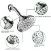 6 Spray Settings High Pressure Shower Head 5" Rain Fixed Showerhead - Chrome Adjustable Shower Head with Anti-Clogging Nozzles; Low Flow Easily Instal