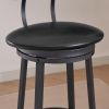 Oval Stool Swivel Bar Stool; Tall Bar Stool With Backrest; Industrial; Thick Iron Frame Footrest; 29.5" High.(Rustic Brown; 17.5''w x 13.4''d x 40.5''