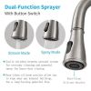 Brushed Nickel Kitchen Faucet with Pull Down Sprayer, Kitchen Sink Faucets 1Handle Single Hole Deck Mount High Arc 360 Degree Swivel Pull Out Kitchen