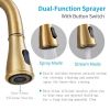 Gold Kitchen Faucet with Pull Down Sprayer, Brushed Gold Kitchen Sink Faucets 1Handle Single Hole Deck Mount High Arc 360 Degree Swivel Pull Out Kitch