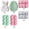 3D Easter Silicone Molds 6 PCS in Large Size and Medium Size, In Shapes of Easter Egg, Bunny, Chicken, Carrot, Easter Chocolate Molds Candy Molds for