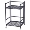 2-Tier Folding Metal Shelf YF