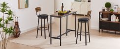 Oval Stool Swivel Bar Stool; Tall Bar Stool With Backrest; Industrial; Thick Iron Frame Footrest; 29.5" High.(Rustic Brown; 17.5''w x 13.4''d x 40.5''