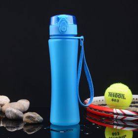 Bounce Cover Frosted Plastic Water Cup (Option: Blue small waist-400ml)