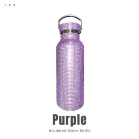 Insulated Water Bottle, 20oz Vacuum Stainless Steel Water Bottles With Straw & Straw Lid, Leakproof BPA Free Sports Metal Water Bottle-Keeps Drink Hot (Color: Purple)