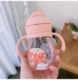 Children's Portable And Cute Choke Proof Water Bottle With Gravity Handle (Option: Pink-350ml)