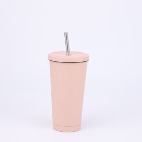 Stainless Steel Large-capacity Straw Insulation Cup (Option: Skin-500ML)