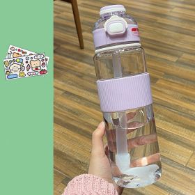 Portable Portable Large Capacity Portable Plastic Cup (Option: Purple 1100ml-With Matching Stickers)