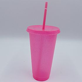 Multi Specification Design Comfortable Straw Cup (Option: Rose Red-L)