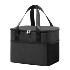 1pc Thicker Portable Thermal Ice Bag; Oxford Handle Lunch Box Bag; Outdoor Lunch Bag (Color: Black)