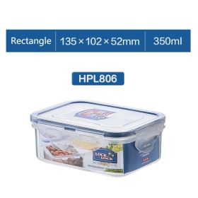 Plastic Fresh-keeping Lunch Box Sealed Food Refrigerator Storage Box Bento Box Microwaveable (Model: HPL806-350ML)