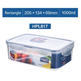 Plastic Fresh-keeping Lunch Box Sealed Food Refrigerator Storage Box Bento Box Microwaveable (Model: HPL817-1000ML)