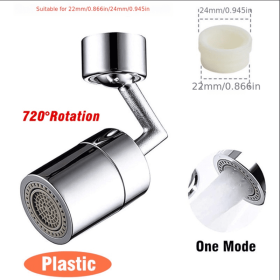 1pc New Universal 1080Â¬âˆž Rotation Extender Faucet Aerator; Plastic Splash Filter; Kitchen Washbasin Faucets Bubbler Nozzle Robotic Arm (Color: One Mode 720)