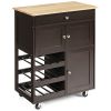 Mobile Kitchen Cart Trolley Cart Storage Cabinet W/Shelf