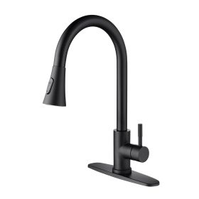 Kitchen Faucet with Pull Out Spraye (Color: Matte Black)