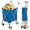 Folding Shopping Utility Cart with Water-Resistant Removable Canvas Bag