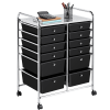 12 Drawer Rolling Storage Cart Organizer with Lockable Wheels, White