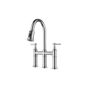 Transition bridge kitchen faucet with pull-down nozzle (Default: Default)