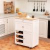 Mobile Kitchen Cart Trolley Cart Storage Cabinet W/Shelf