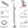 Freestanding Bathtub Faucet Tub Floor Mount Bathroom Faucets Brass Single Handle with Hand Shower High Flow Rate Max 6 GPM