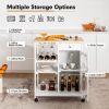 Mobile Kitchen Cart Trolley Cart Storage Cabinet W/Shelf