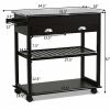 Mobile Kitchen Cart Trolley Cart Storage Cabinet W/Shelf