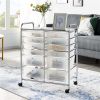 12 Drawer Rolling Storage Cart Organizer with Lockable Wheels, White