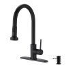 Stainless Steel Pull Down Kitchen Faucet with Soap Dispenser