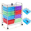 12 Drawer Rolling Storage Cart Organizer with Lockable Wheels, White