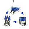 Outdoor Folding Wagon Garden ; Large Capacity Folding Wagon Garden Shopping Beach Cart ; Heavy Duty Foldable Cart; for Outdoor Activities; Beaches; Pa