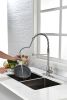 Spring Kitchen Faucet with Sprayer Pull Down;  Comercial Stainless Steel Sink Faucet Kitchen High Arc Gooseneck;  Single Handle Faucets with Deck Plat