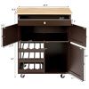 Mobile Kitchen Cart Trolley Cart Storage Cabinet W/Shelf