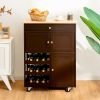 Mobile Kitchen Cart Trolley Cart Storage Cabinet W/Shelf