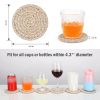 6 Pcs Coasters for Drinks Cotton Rope Placemat Woven Cotton Super Absorbent Placemat Insulation Coaster Set Handmade Round Woven