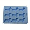 1pc 9 Freezers Silicone Ice Mold Card Love Cartoon Dog Shape Chocolate Biscuit Baking Mold