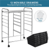 12 Drawer Rolling Storage Cart Organizer with Lockable Wheels, White