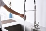 Single Handle Commercial Modern Spring High Arc Kitchen Faucet