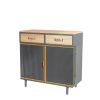 31.5'' Wide 2 Drawer Sideboard, Modern Furniture Decor, Made with Iron + Carbonized Bamboo, Easy Assembly