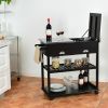 Mobile Kitchen Cart Trolley Cart Storage Cabinet W/Shelf