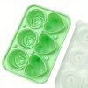 1pc Ice Cube Tray; Rose Flower And Heart Shaped Ice Cube Mold; Food Grade Silicone Ice Ball Maker; Kitchen Tools; Kitchen Supplies